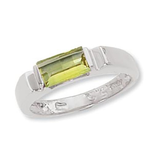 Baguette Peridot Ring - Sterling Silver Size 7 - 70918PE-SS