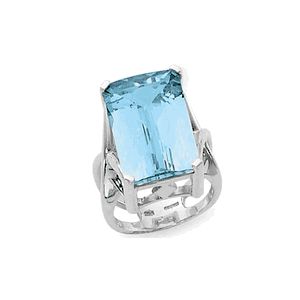 Baguette Sky Blue Topaz Ring - Sterling Silver Size 7 - 70797BY-SS