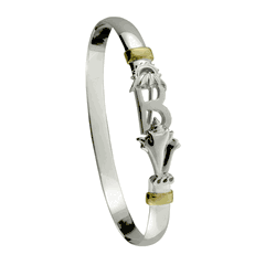 Bahamas Caribbean Destination Bracelet - Sterling Silver & 14K Gold 6mm Wide