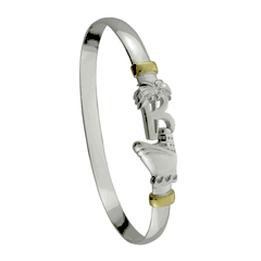 Bahamas Cruise Caribbean Destination Bracelet - Sterling Silver & 14K Gold 6mm Wide