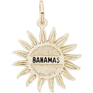 Bahamas Sun Large Charm - Gold Plated