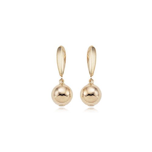 CA12167 Ball Drop Leverback Earrings 14K Yellow Gold...
