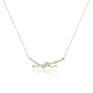 Bamboo Diamond Knot Necklace