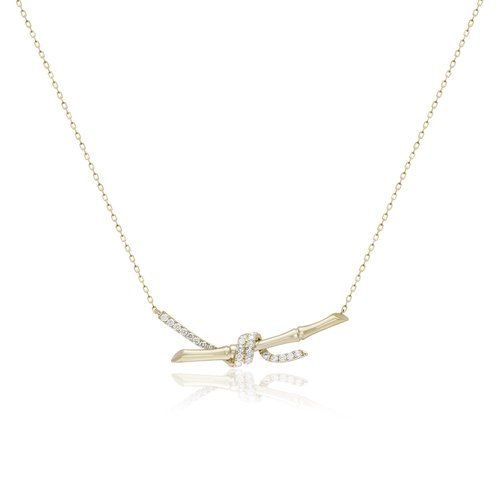 Bamboo Diamond Knot Necklace