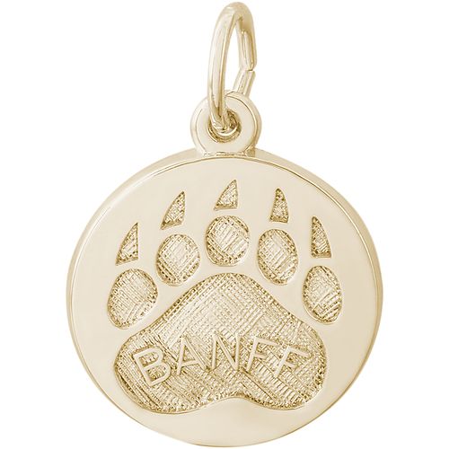 Banff Paw Print Charm - Gold Plated
