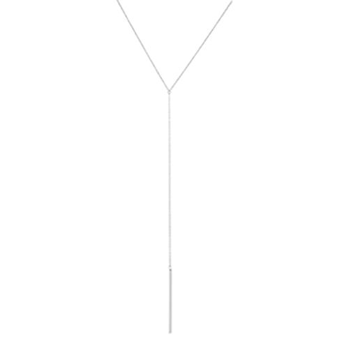 Bar Drop Adjustable Necklace - Sterling Silver