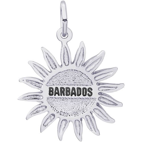 Barbados Sun Large Charm - Sterling Silver