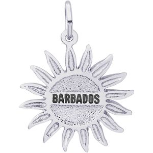 Barbados Sun Large Charm - Sterling Silver