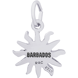 Barbados Sun Small Charm - Sterling Silver