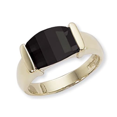 Barrel Onyx Ring - 14K Yellow Gold Size 7