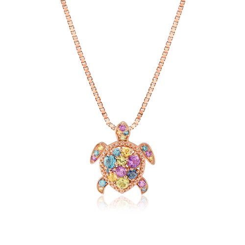 Beaded Gemstone Turtle Pendant 15mm, Hawaiian Inspired Pendant, STP-36254/ RG