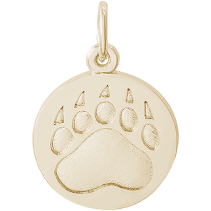 Bear Paw Print Charm - 10K Gold - 10-1607-10kg