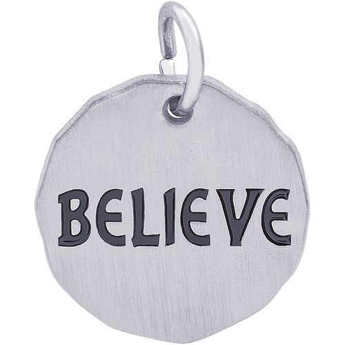 Believe Charm Tag - Sterling Silver - 10-8433