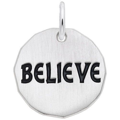 Believe Charm Tag W/9152 Necklace  - Sterling Silver  - 28-8433-52-SS