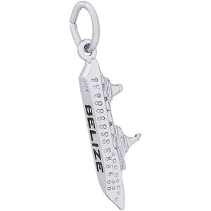 Belize Cruise Ship 3 Dimensional Charm - 14K White Gold