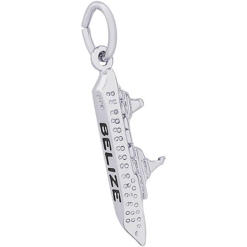 Belize Cruise Ship 3 Dimensional Charm - Sterling Silver