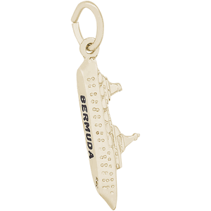 Bermuda Cruise Ship Charm - Gold Plated