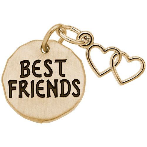 Best Friends Tag With Heart Charm - Gold Plated - 10-8447
