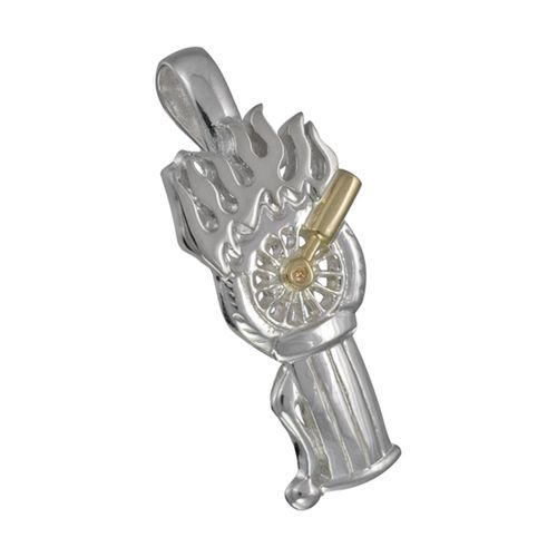 Biker Hook Pendant - SS & 14K Yellow Gold - BHPC