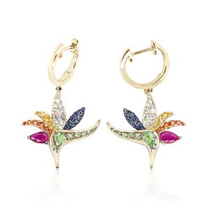Bird of Paradise Hoop Earrings