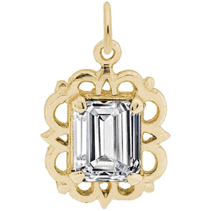 Birthstone Charm - Apr Charm Gold Plated - 10-1729-4-GP