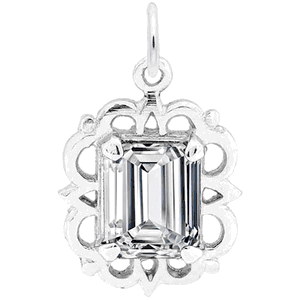 Birthstone Charm - Apr Charm Sterling Silver - 10-1729-4-SS