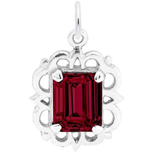 Birthstone Charm - Jan Charm Sterling Silver - 10-1729-1-SS