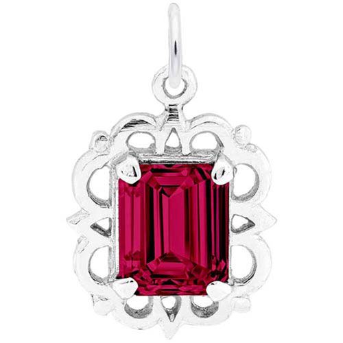 Birthstone Charm - Jul Charm 14K While Gold - 10-1729-7-14KW