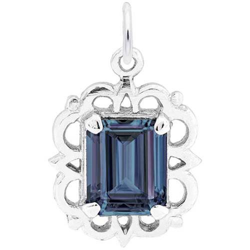 Birthstone Charm - Jun Charm 14K While Gold - 10-1729-6-14KW