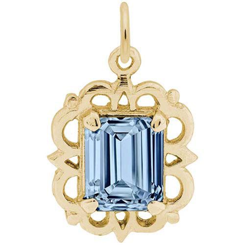 Birthstone Charm - Mar Charm Gold Plated - 10-1729-3-GP