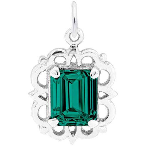Birthstone Charm - May Charm Sterling Silver - 10-1729-5-SS