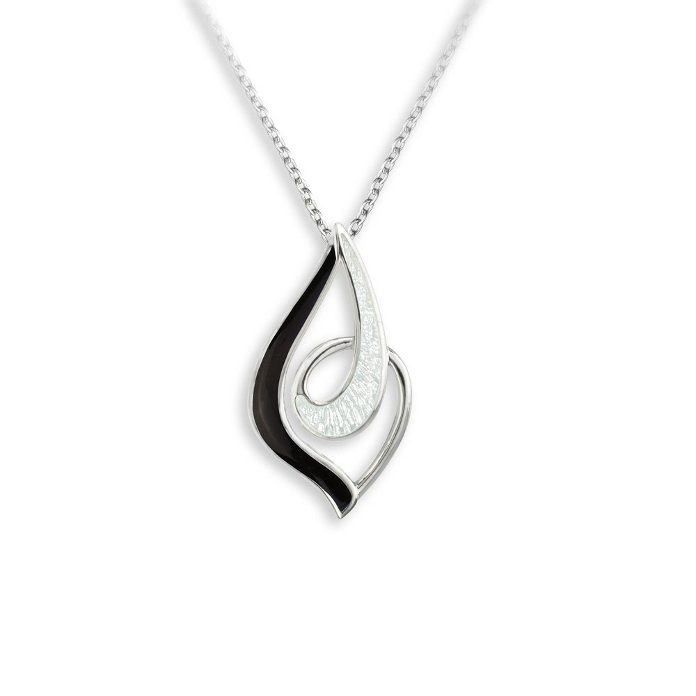 Black Marquise Necklace  Sterling Silver - NN0576B