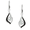 Black Marquise Wire Earrings  Sterling Silver - NW0576B