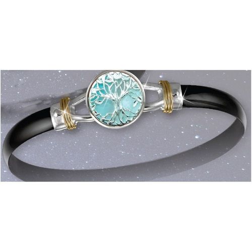 Black Titanium Bar Hook Bracelet - Sterling Silver 14K Gold Wraps 6mm 6.5 Inch - C6TLLBT65
