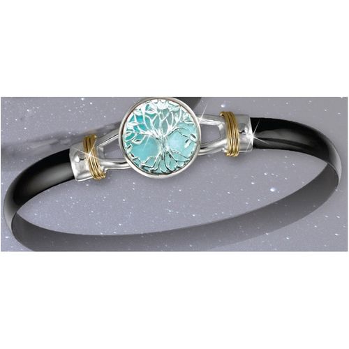 Black Titanium Bar Hook Bracelet - Sterling Silver 14K Gold Wraps 6mm 7.5 Inch - C6TLLBT75
