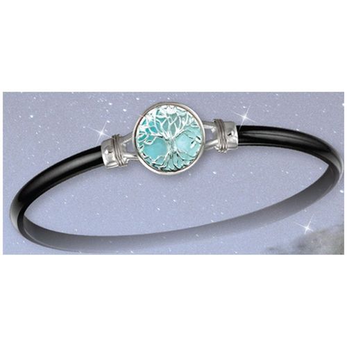 Black Titanium Bar Hook Bracelet - Sterling Silver Wrap 6mm 7 Inch
