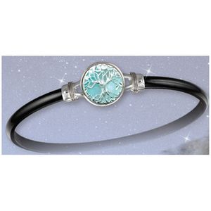 Black Titanium Bar Hook Bracelet - Sterling Silver Wrap 6mm 8 Inch