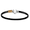 Black Titanium Bracelet - Sterling Silver Hook 14K Gold Wrap 4mm Wide 7.5 Inch