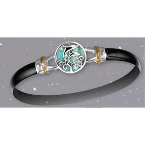 Black Titanium Pure Joy Hook Bracelet - Sterling Silver 14K Gold Wraps 6mm 7.5 Inch