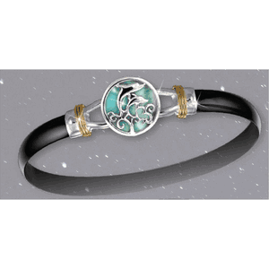 Black Titanium Pure Joy Hook Bracelet - Sterling Silver 14K Gold Wraps 6mm 7 Inch