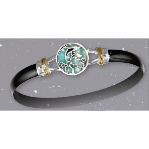 Black Titanium Pure Joy Hook Bracelet - Sterling Silver 14K Gold Wraps 6mm 8 Inch