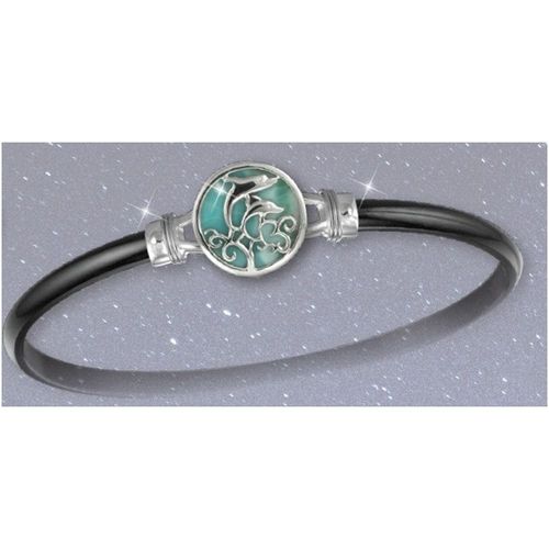 Black Titanium Pure Joy Hook Bracelet - Sterling Silver Wraps 4mm 7.5 Inch