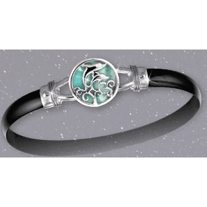 Black Titanium Pure Joy Hook Bracelet - Sterling Silver Wraps 6mm 7.5 Inch