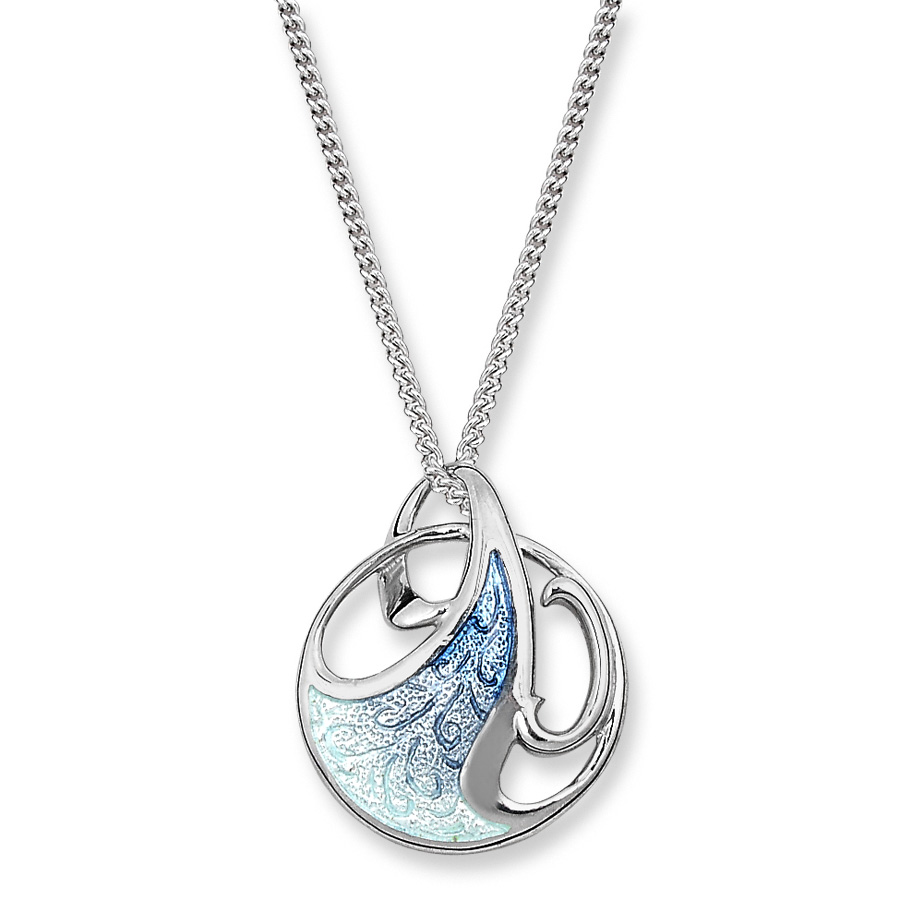 Blue Art Nouveau Necklace Sterling Silver - SN0497B