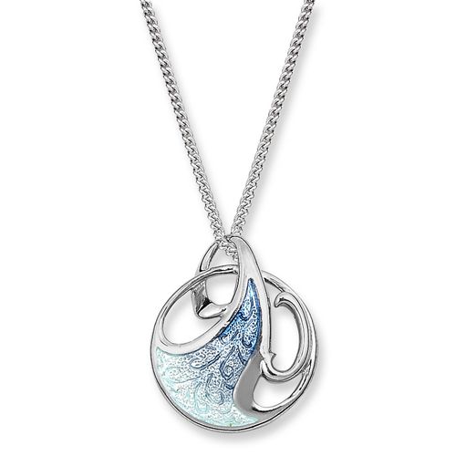Blue Art Nouveau Necklace Sterling Silver - SN0497B