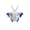 Blue Butterfly Necklace - Opal-White Sapphires  Sterling Silver - NN0571YA