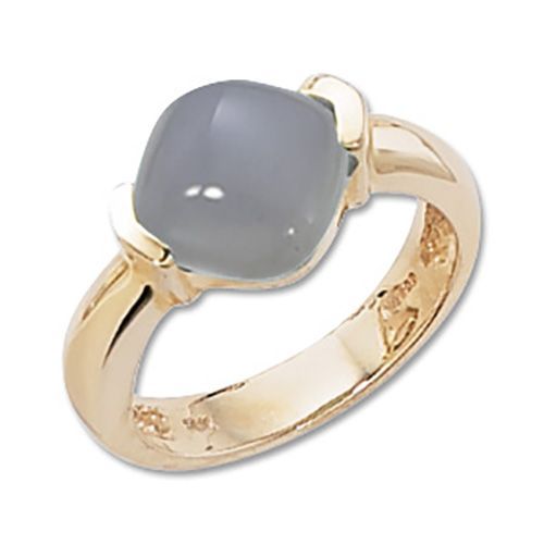 Blue Chalcedony Ring - 14K Yellow Gold Size 7