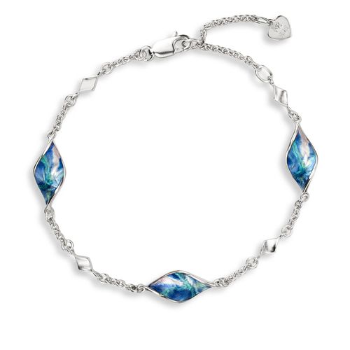 Blue Color 3-piece Aurora Marquise Twist Bracelet, Sterling Silver - NA0445A