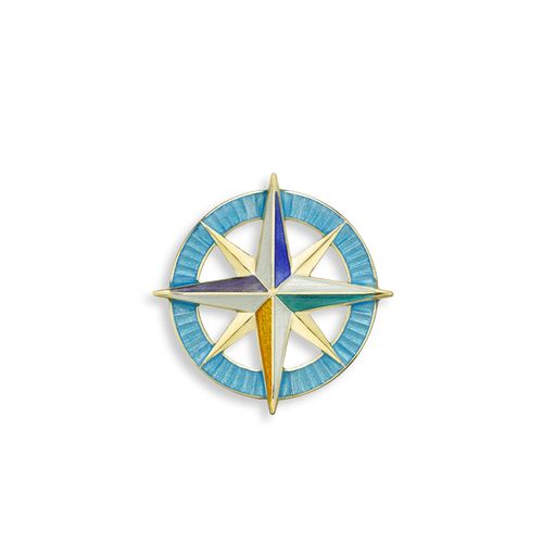 Blue Compass Pendant.18K Gold - NNG121B-X