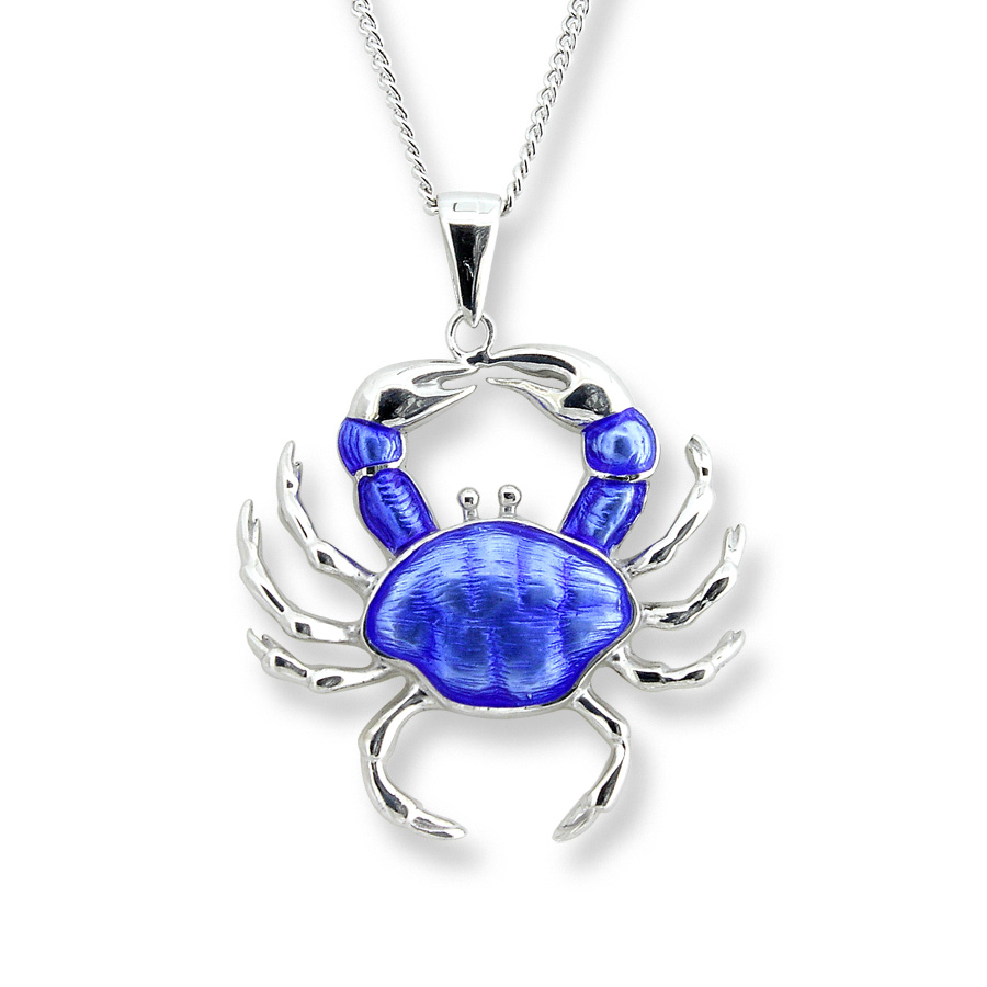 Blue Crab Necklace Sterling Silver - SN0513A